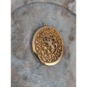 Vintage Gold Tone Sarah Coventry Locket Only Pendant